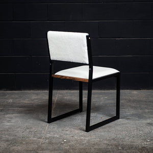 Shaker Side Chair - Brisa Cream Shearling & White Leather